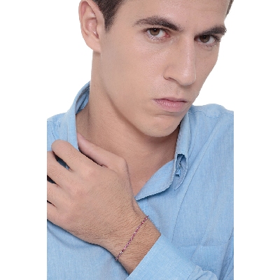 Bracelet Tennis en Or Blanc 18k avec Rubis