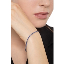 Bracelet Tennis en or blanc 18 carats avec des saphirs bleus et  diamants 2