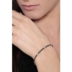 Bracelet Tennis Unisexe en Or Blanc 18k avec Diamants Noirs et Blancs 2