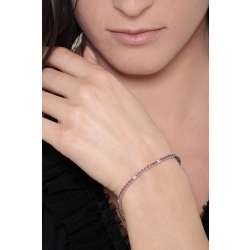 Bracelet rivière en Or Blanc 18k avec Rubis et Diamants 2