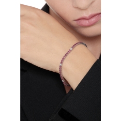 Bracelet tennis à griffes en or blanc 18k avec rubis 2