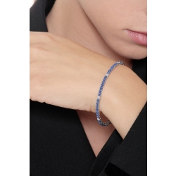 Bracelet riviere en Or Blanc 18k avec Saphir Bleu 2