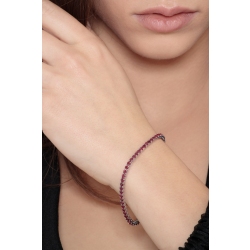 Bracelet tennis carré en or blanc 18k avec rubis rouges 2
