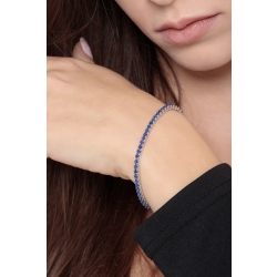 Bracelet  avec saphirs bleus Tennis en or blanc 750  2