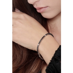 Bracelet Tennis en or blanc 18 carats avec diamants noirs et blancs 2