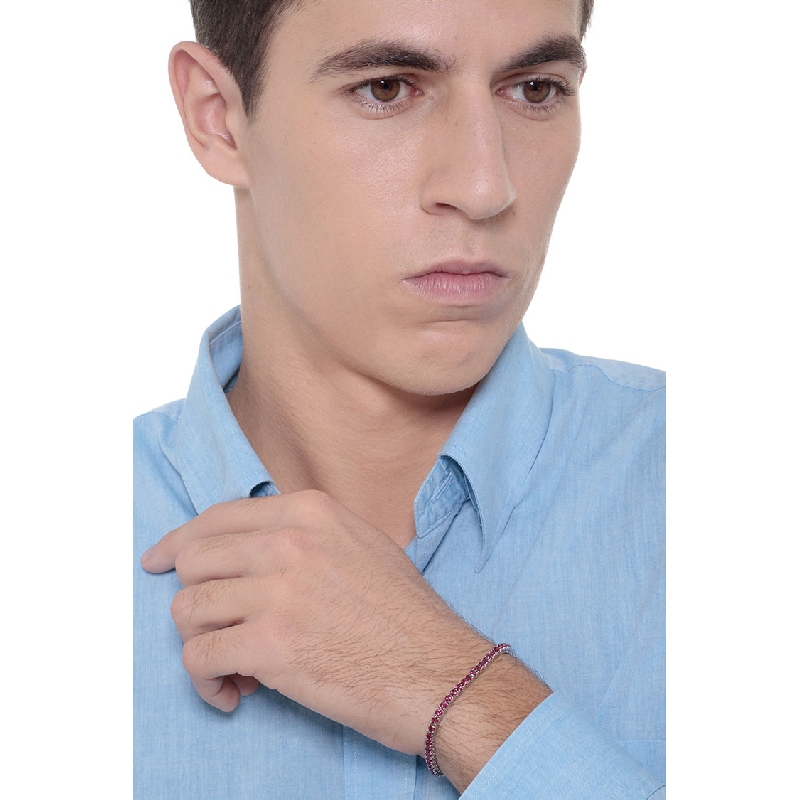 Bracelet Tennis Or Blanc 18k et Rubis Bracelet Tennis Or Blanc 18k et Rubis