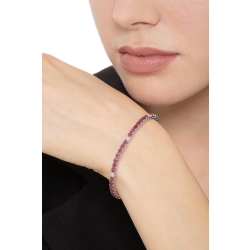 Bracelet tennis à griffes en or blanc 18 ct serti de rubis 2