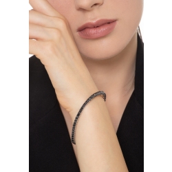 Bracelet tennis en or blanc 18k avec diamants noirs 2