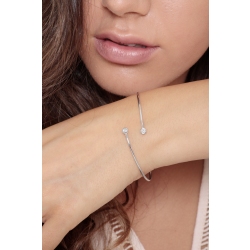 Bracelet à ressort en or blanc 18k avec 2 diamants 2