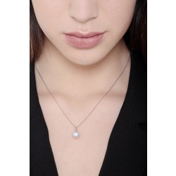Collier en or blanc 18k avec perle naturelle 2