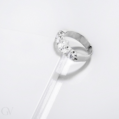 Bague Veretta 5 pierres en or blanc 18k avec diamants