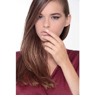 Bague d’éternité à griffes en Or Jaune 18k et diamants yellow