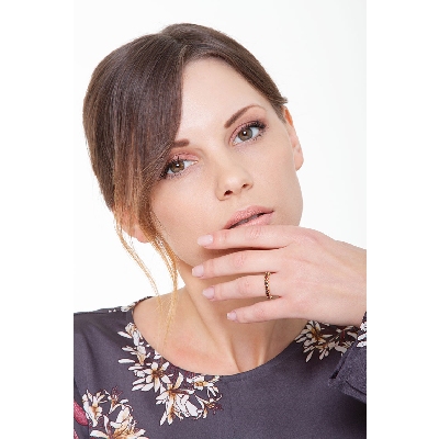 Bague Eternity 18k or jaune diamants cognac