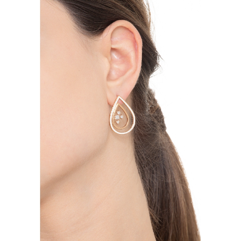 Boucles d’oreilles goutte en or 18k avec diamants