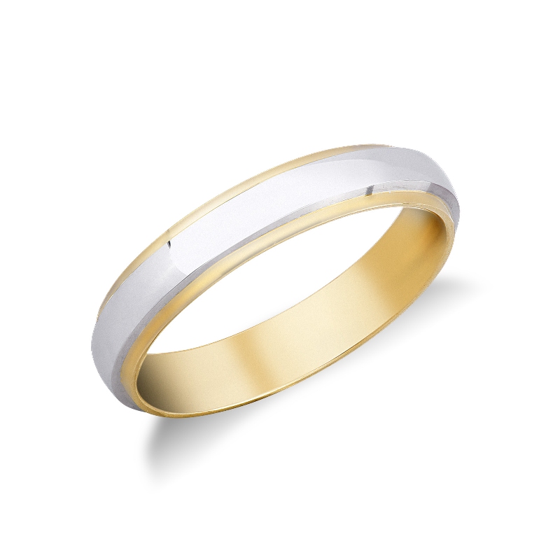 Bague alliance Unoaerre Brillants Promesses Or Bicolore 18k 4 mm