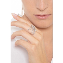 Bague croisée en or blanc 18 carats avec diamants  2