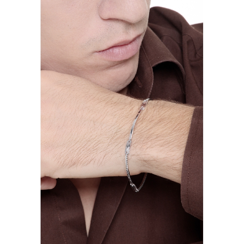 Bracelet pour homme en or blanc 18k Bracelet pour homme en or blanc 18k