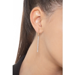 Boucles d’oreilles pendantes barrettes en or rose et blanc 18k 2