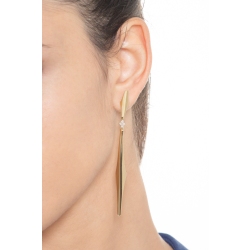 Boucles d’oreilles barrettes or bicolore 18K diamants fleur 2