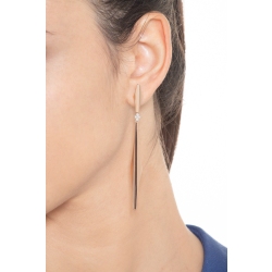 Pendantes barrettes en or rose et blanc 18k avec diamant 2