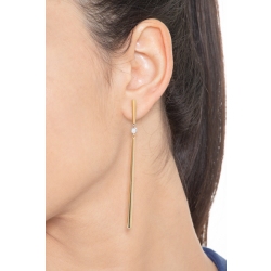 Boucles d’oreilles barrettes en or jaune et blanc 18k avec diamant 2