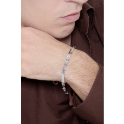 Bracelet homme en or blanc 18k avec plaques  2