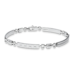 Bracelet homme en or blanc 18k avec plaques
