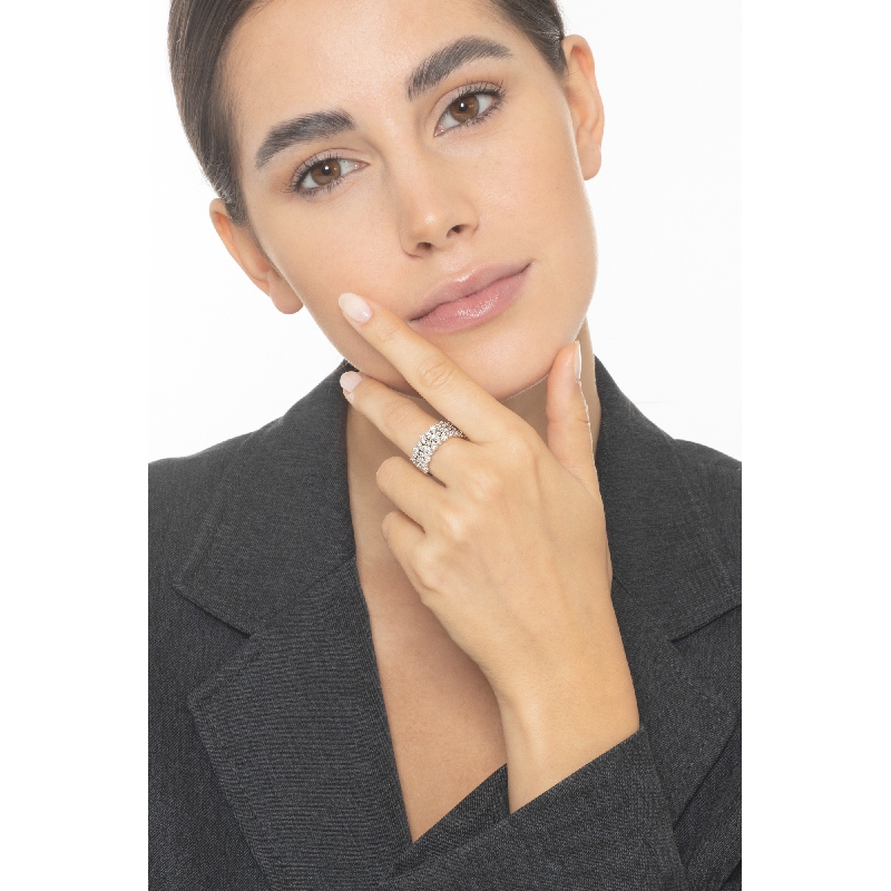 Bague navettes en or blanc 18 ct avec diamants  Bague navettes en or blanc 18 ct avec diamants