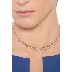 Collier choker or rose 18k avec diamants en cascade 2