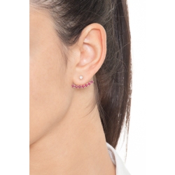 Mono boucle d'oreille en or blanc 18 carats avec rubis et diamant 2