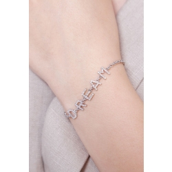Bracelet personnalisé  DREAM  en or blanc 750 et diamants  2