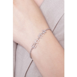 Bracelet avec le prénom  EMMA  en or blanc 750 et diamants  2