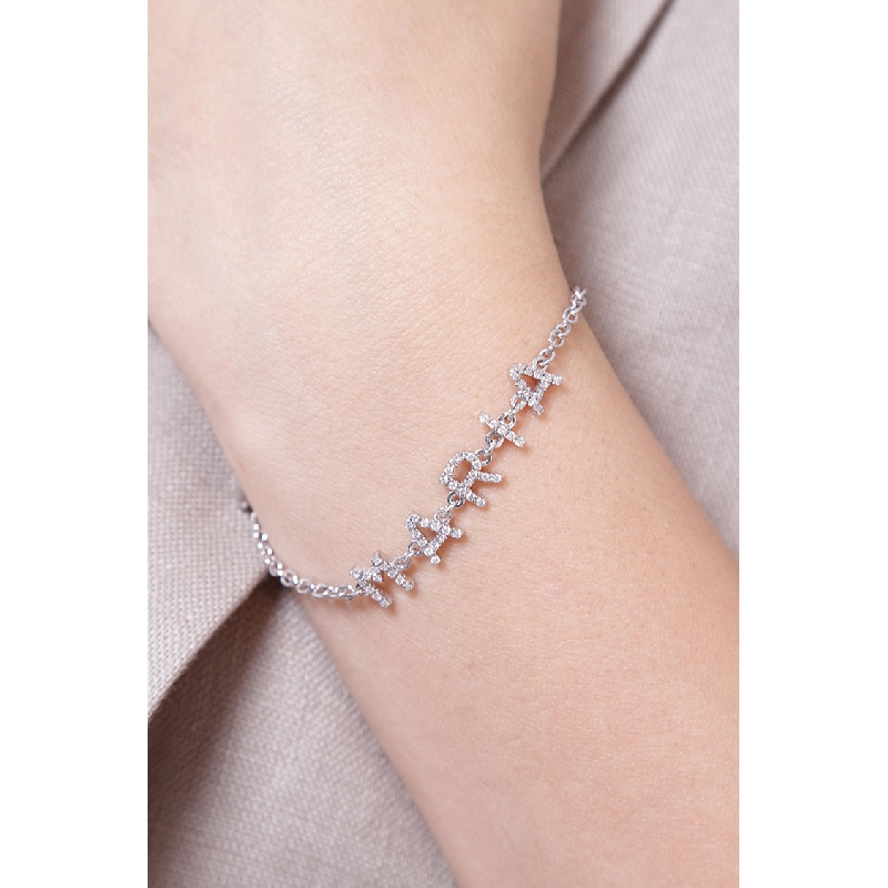 Bracelet personnalisé prénom  MARIA  en diamants 