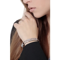 Bracelet personnalisé  FOREVER  en or blanc 750 et diamants 2
