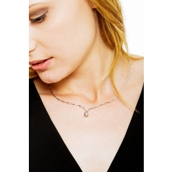 Collier diamant solitaire semi-rigide à segments en or blanc 18k  2
