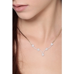 Collier semi-rigide en or blanc et jaune 18k avec diamants 2