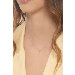 Collier lettre K or blanc 18k diamants 2