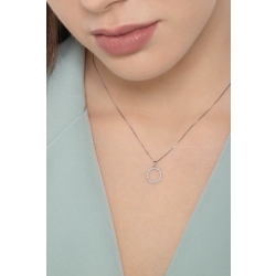 Collier pendentif lettre  O en or blanc 18K et diamants 2