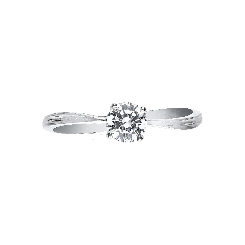 Bague solitaire en or blanc 18 carats avec zircon blanc Bague solitaire en or blanc 18 carats avec zircon blanc