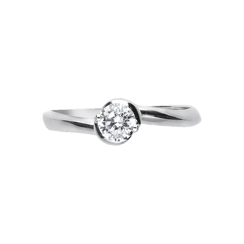 Bague moderne en or blanc 18 carats avec zircon