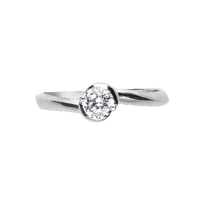 Bague moderne en or blanc 18 carats avec zircon