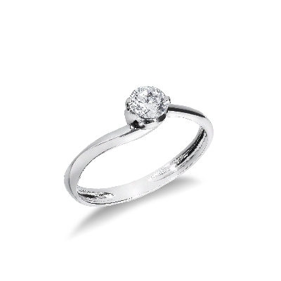 Bague moderne en or blanc 18 carats avec zircon