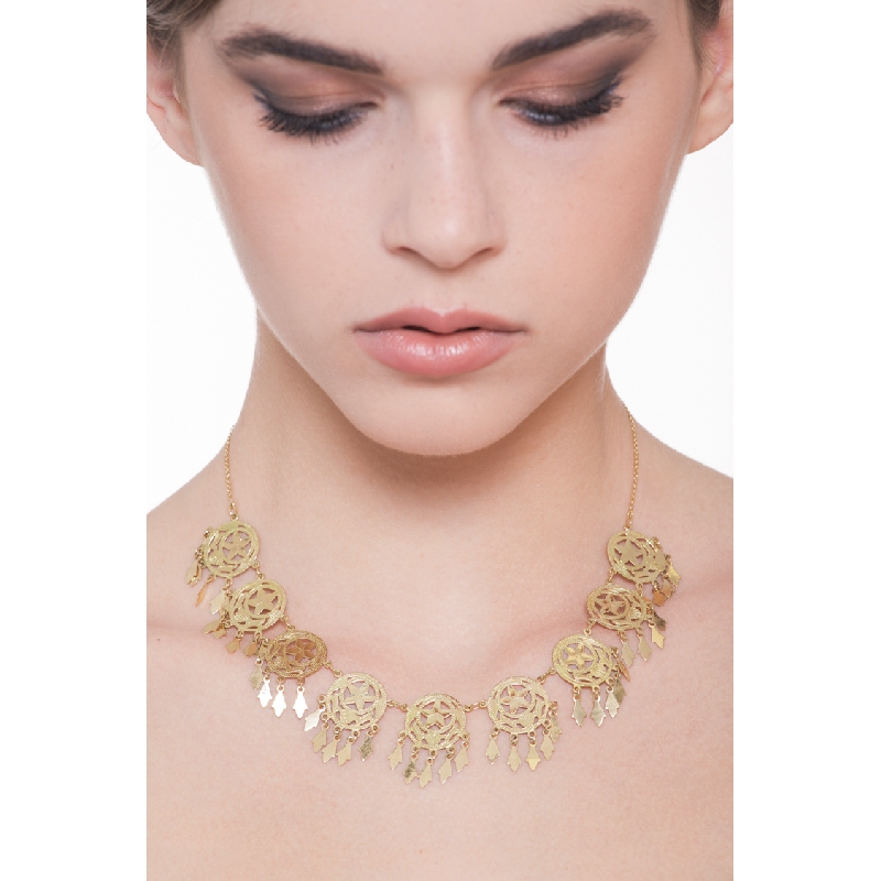 Collier en or jaune 18k neuf pendentifs Collier en or jaune 18k neuf pendentifs