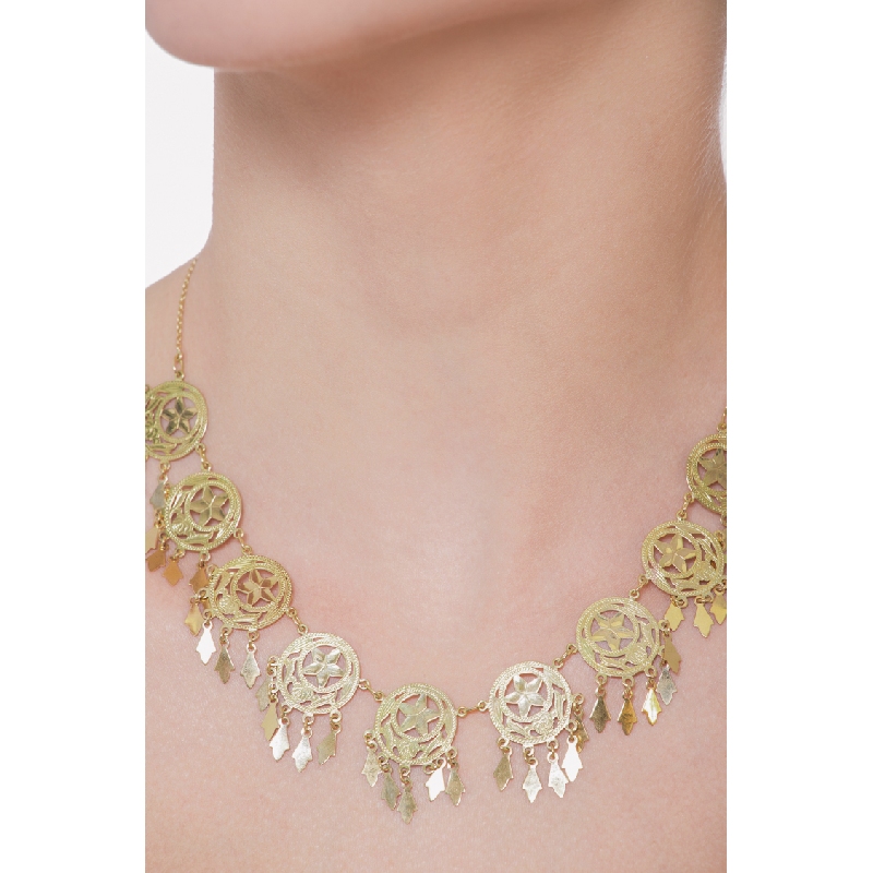 Collier en or jaune 18k neuf pendentifs Collier en or jaune 18k neuf pendentifs