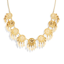 Collier en or jaune 18k neuf pendentifs
