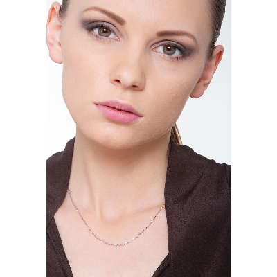 Chaîne en or blanc 18k à mailles rolò 45 cm