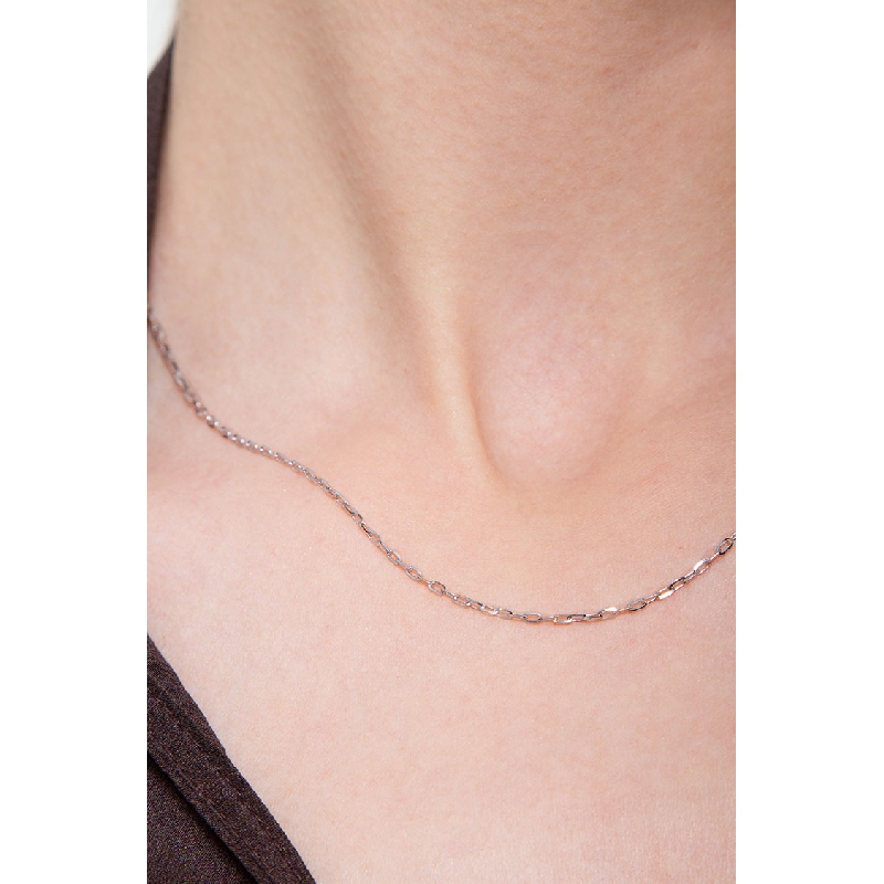 Chaîne en or blanc 18k à mailles rolò 45 cm