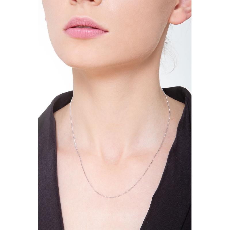 Chaîne or blanc 18k 45 cm