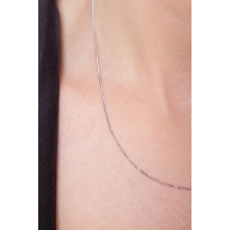 Chaîne or blanc 18k 45 cm