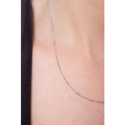 Chaîne or blanc 18k 45 cm